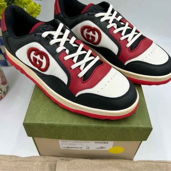 Men’s Gucci M•A•C low top leather sneakers size 9.5 it’s 10 US made in Italy - Picture 4 of 11